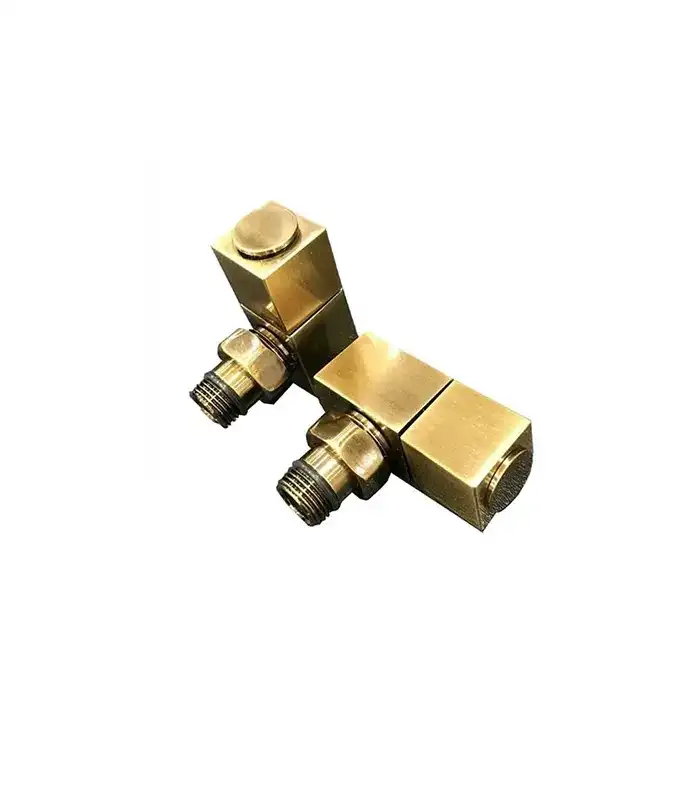 royal-radiator-valve-flat-matte-gold شیر زانویی رویال استیل مدل فلت طلایی مات - تصویر 1