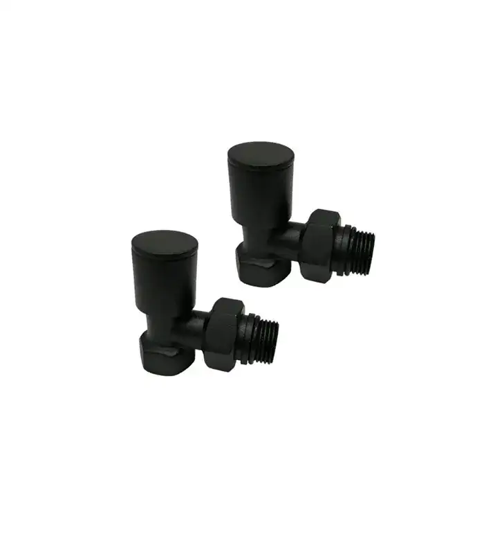 royal-radiator-valve-round-black شیر زانویی رویال استیل مدل گرد مشکی - تصویر 1