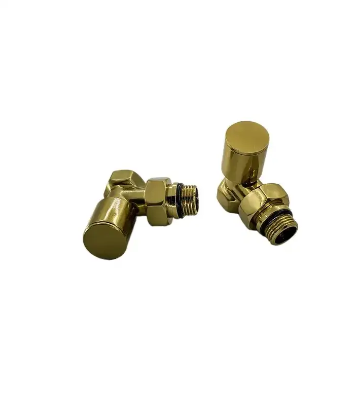 royal-radiator-valve-round-matte-gold شیر زانویی رویال استیل مدل گرد طلایی مات - تصویر 1