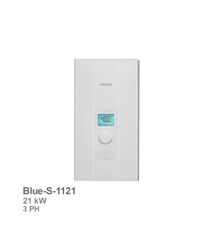 veito-water-heater-blue-s-1121 آبگرمکن برقی سهفاز ویتو مدل بلو اس (Blue S-1121) - Image 1