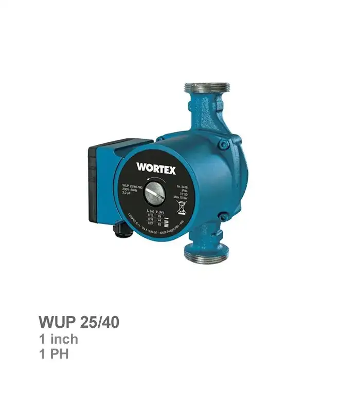 wortex-circulator-pump-wup25-40-180 پمپ سیرکولاتور خطی سه سرعته ورتکس مدل WUP 25/40 - تصویر 1